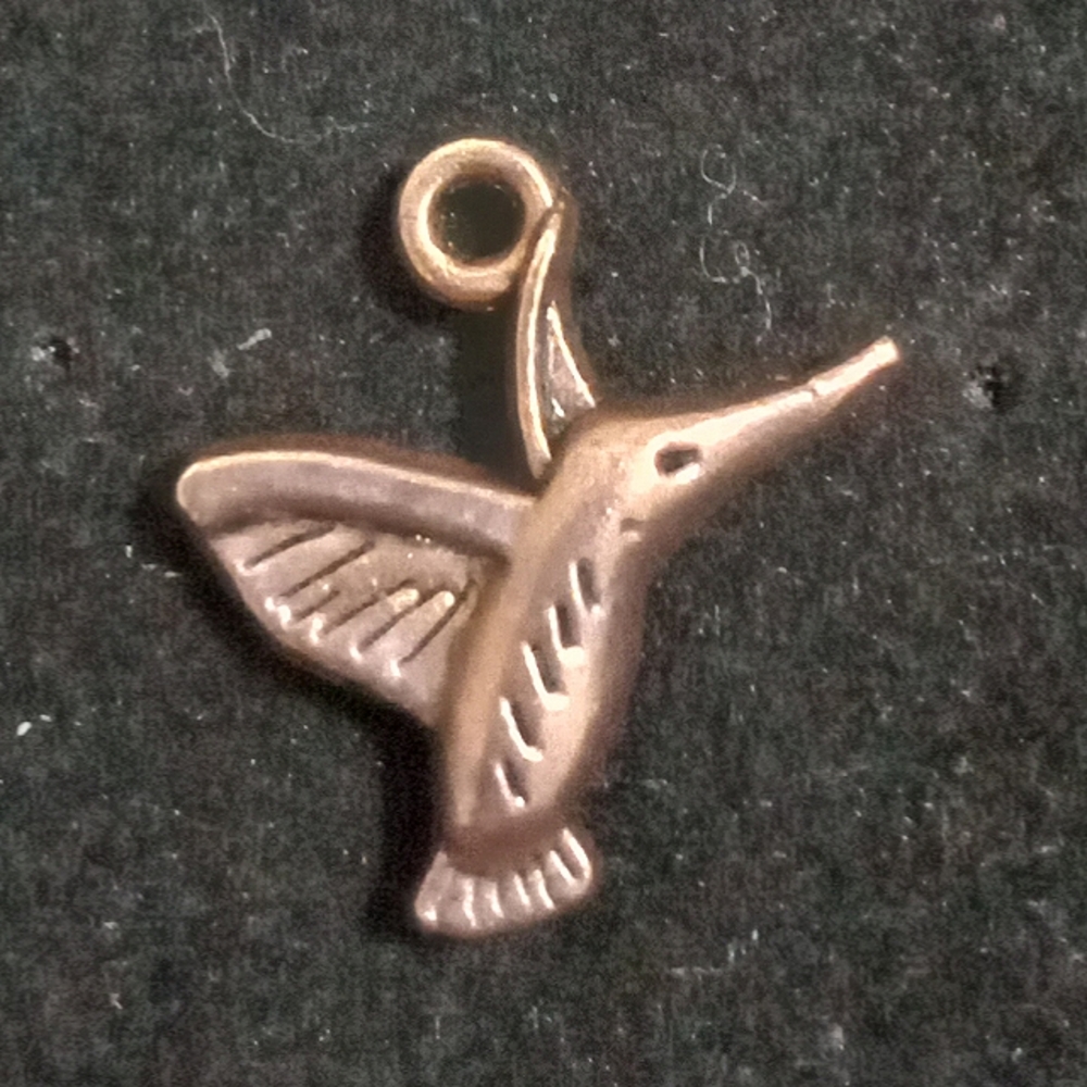 Hummingbird mixed metals pendent